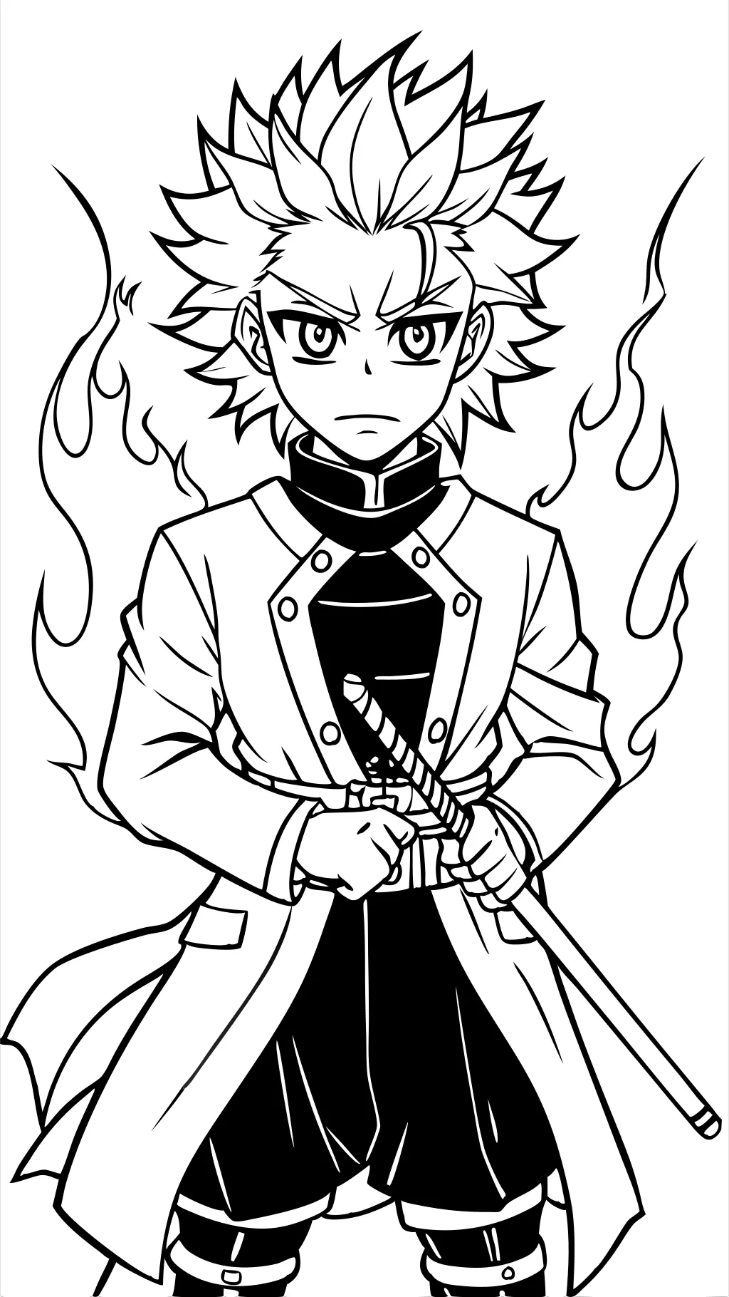 rengoku coloring page